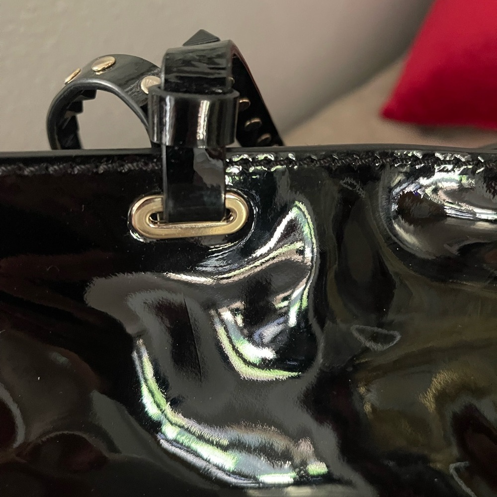 Valentino Garavani Black Studded Patent Tote - Picture 7 of 16